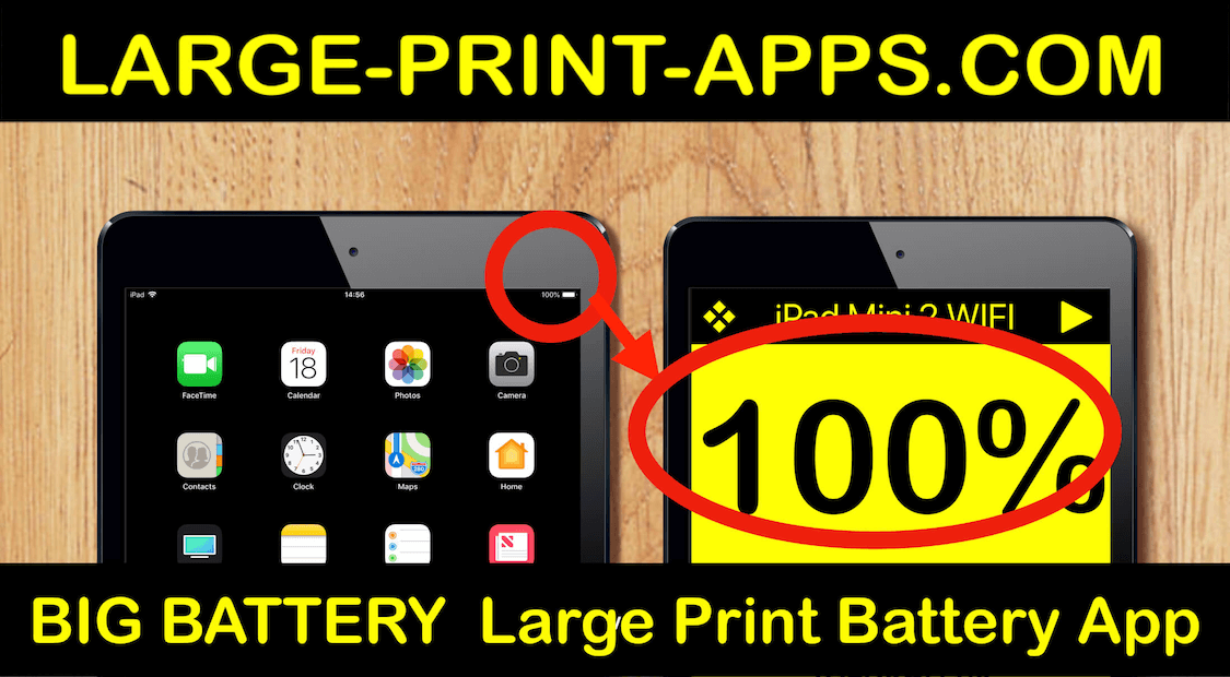 Big Battery Low Vision App for Low Vision users.