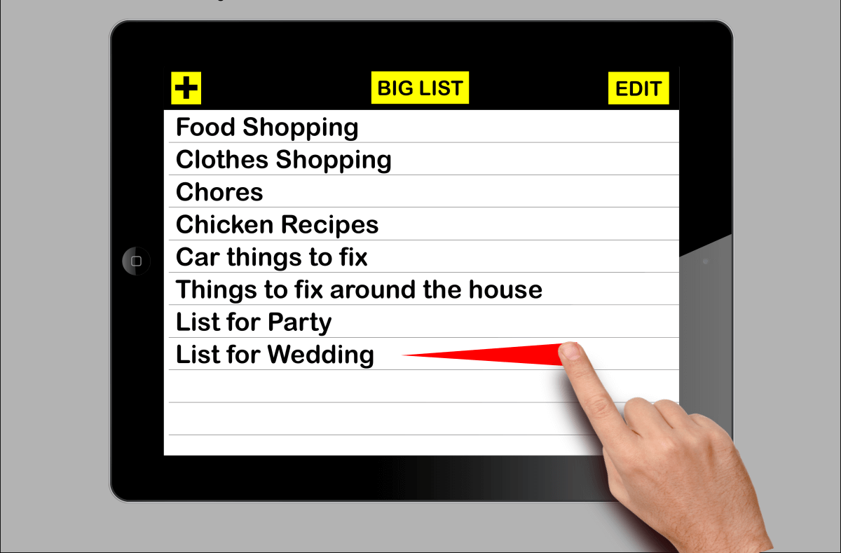 big list is a Large print list making app with big line height